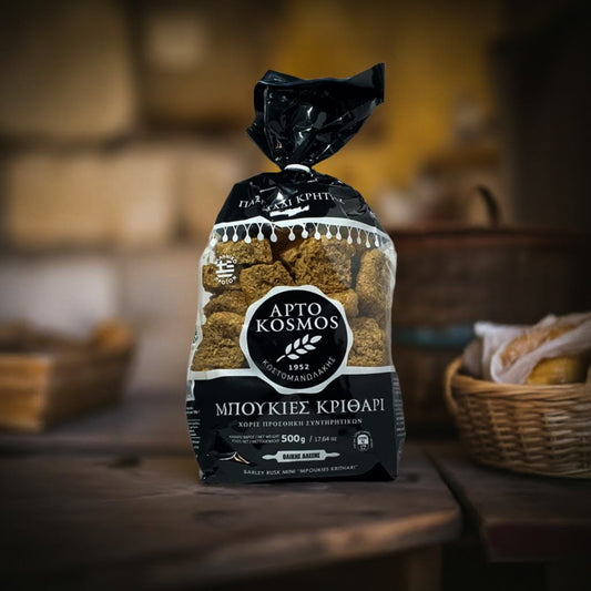 Kretische Zwieback-Häppchen aus Gerste – traditionelle Snacks aus Kreta