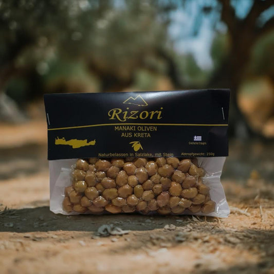 Manaki-Oliven mit Stein aus Kreta – handverlesen und voller Aromen