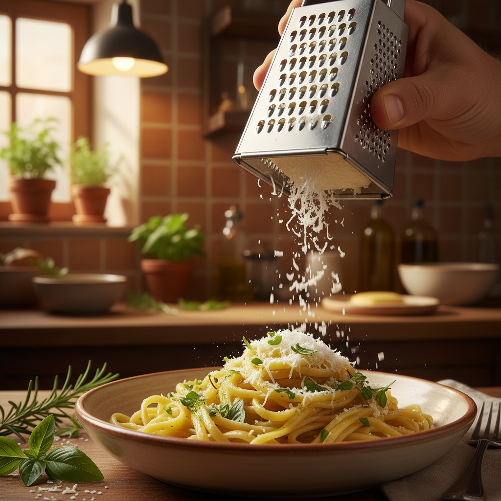 Anthotiro über Pasta gerieben