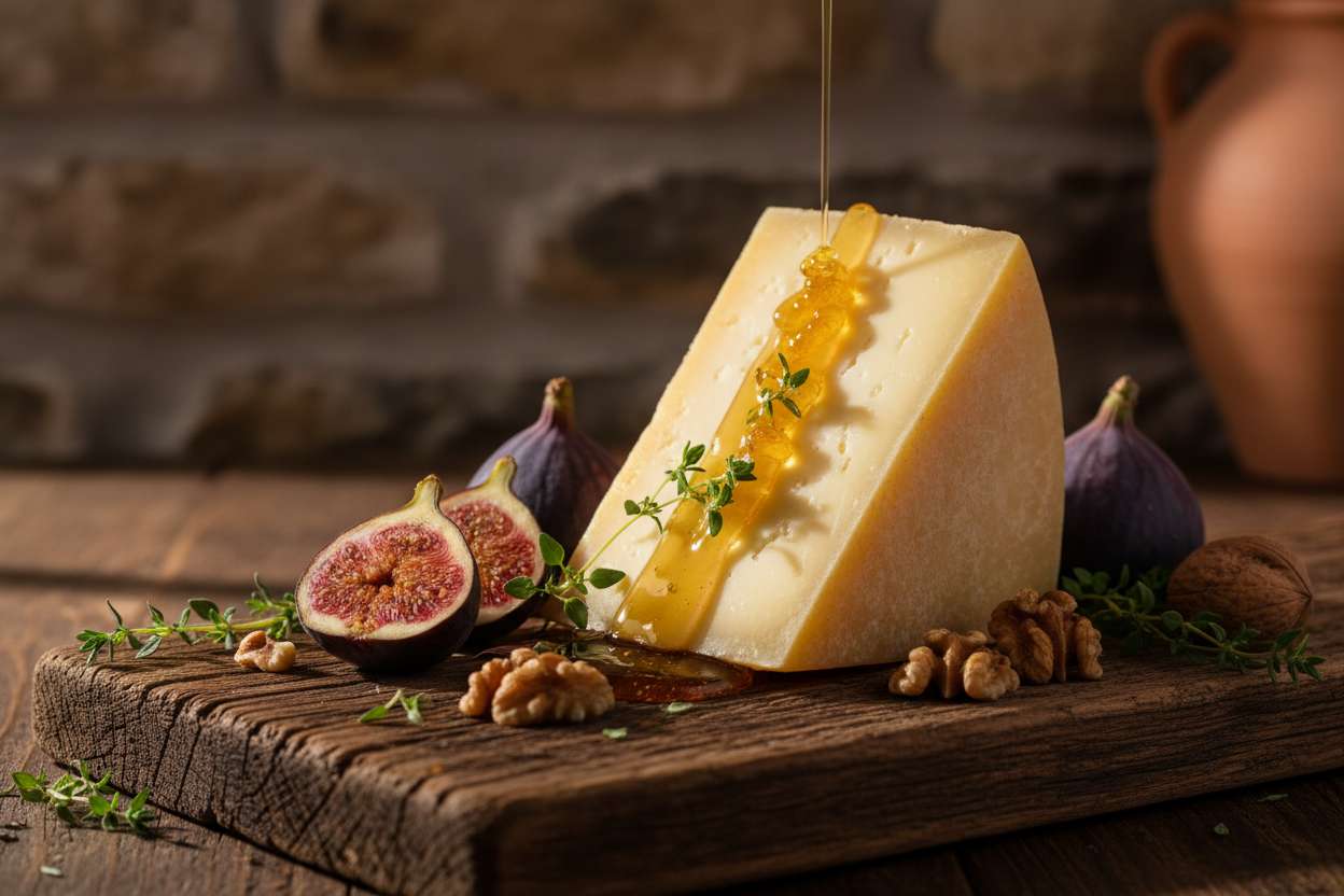 Kefalotiri mit Feigen und Honig
