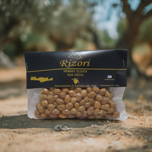 Manaki-Oliven mit Stein aus Kreta – handverlesen und voller Aromen